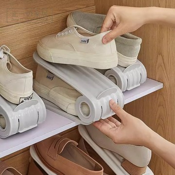 『隔日到店』免安裝 日式 雙層可調節鞋架【正一家居】鞋架 鞋子收納架 可調式鞋架 居家收納鞋架 日式鞋架 折疊鞋架 鞋架