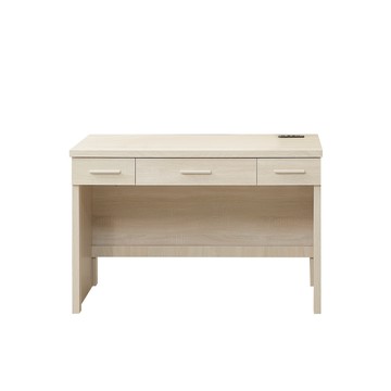 直人木業-COCO奶油風書桌附USB插座121公分