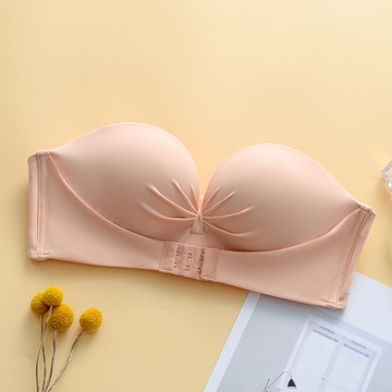 【Amhome】新款聚攏內衣前扣防滑無鋼圈隱形無肩帶婚紗禮服美背胸罩# 122829(現貨+預購)