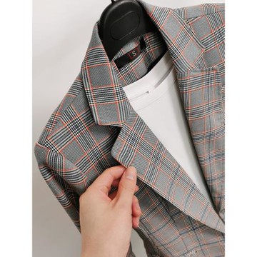 格子小西裝外套女韓版英倫風休閑復古網紅短款小個子西服春秋百搭