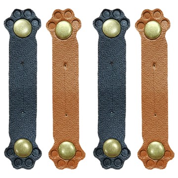 貓掌皮革扣式繞線器 Set 2  棕色 + 黑色  2組