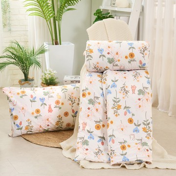 涼被 / 150x180cm / 舒柔棉 / 日葵小兔 台灣製