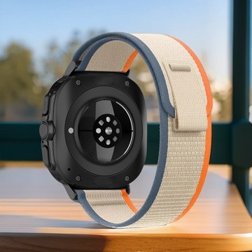 適用於 三星 Galaxy watch7 ultra 雙層尾巴野徑運動回環錶帶 47MM 尼龍手錶帶