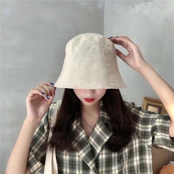 復古禁欲系六片式薄款燈罩帽可折疊直筒水桶帽鐘形漁夫帽遮陽帽子