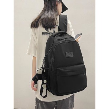 森系簡約大容量書包女學生旅行電腦雙肩背包日系韓版高級感黑色男