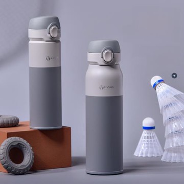 Vanow彈跳蓋保溫杯彈扣男女316不銹鋼大容量高顏值新款創意水杯子