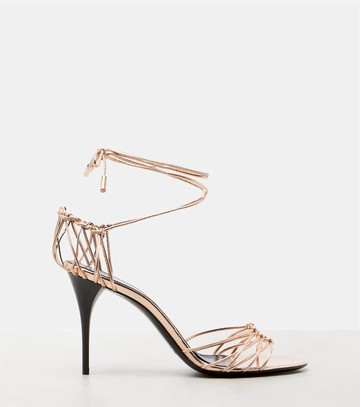 Saint Laurent Babylone 90 metallic leather sandals