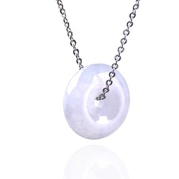 【願‧平安】冰種翡翠平安扣項鍊 | 天然緬甸玉翡翠A貨 | 送禮