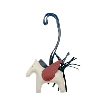 HERMES 愛馬仕 棕/米白/黑色 Agneau Milo羊皮 Rodeo Pegase PM 飛馬 吊飾 B刻 【二手名牌BRAND OFF】