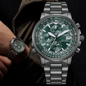 CITIZEN星辰 PROMASTER系列 光動能 飛行計時電波腕錶 新年禮物 推薦 送禮 41mm / AT8304-57W