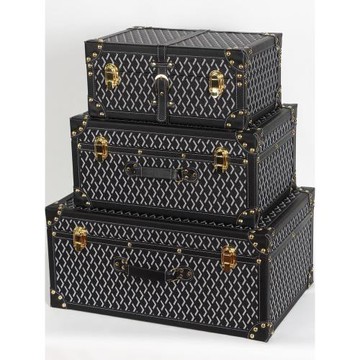 家用衣物衣帽間手提收納箱皮質衣柜復古玩具整理展示直播道具箱子