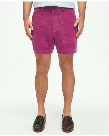 Brooks Brothers Men's 5.5" Wide-Wale Corduroy Shorts Pants | Medium Purple | Size 28