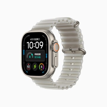 Apple Watch Ultra 4 49mm原色鈦金屬錶殼 搭半透明灰色海洋錶帶 (GPS + LTE)