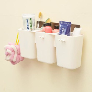 IKLOO宜酷屋_多功能無痕三格廚房/衛浴收納盒