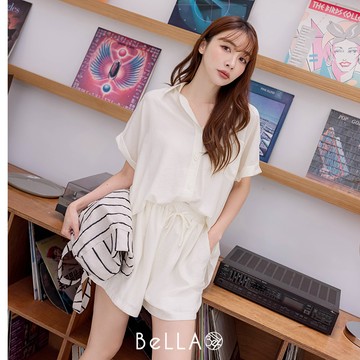 【初夏新品】BeLLA 涼涼襯衫短褲套裝 杏色