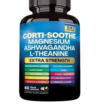 甘氨痠鎂南非醉茄膠囊 茶氨痠ASHWVAGANDHA theanine CORTI-SOOTH -藍石