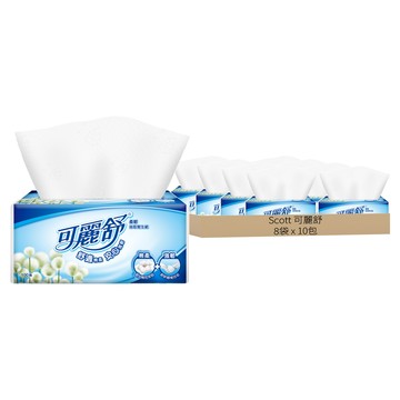 Scott 可麗舒 抽取式衛生紙 加量包  100張  10包  8袋