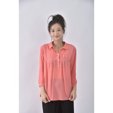 (M) kumikyoku排扣橘色長袖上衣二手衣