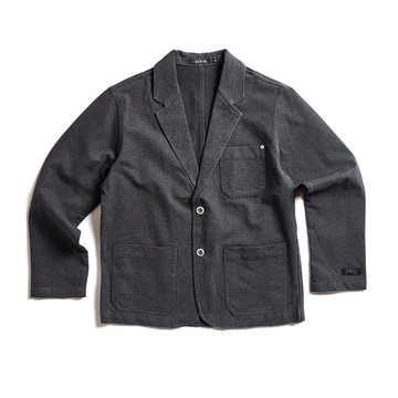EDWIN 男款 針織休閒西裝外套 (黑灰色) #外套