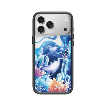 iPhone 17 Pro Max Mod NX -邊框背蓋組合 (相機按鈕) 黑 - Ocean Collection: Let's Sea 海洋系列：一路向海 - 海底花花世界（魟魚）