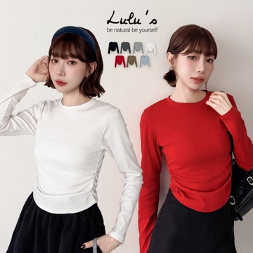 LULUS/好身材側抓皺長袖上衣７色【A01251118】