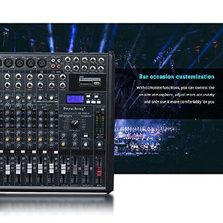 Depusheng EG822SD Professional 8-Channel Studio Audio Mixer DJ Sound Controller Interface w  USB Drive for PC Recording Input, XLR Microphone Jack, 48