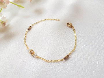 碎鑽 滾輪 玻璃水晶 黃銅 細鍊