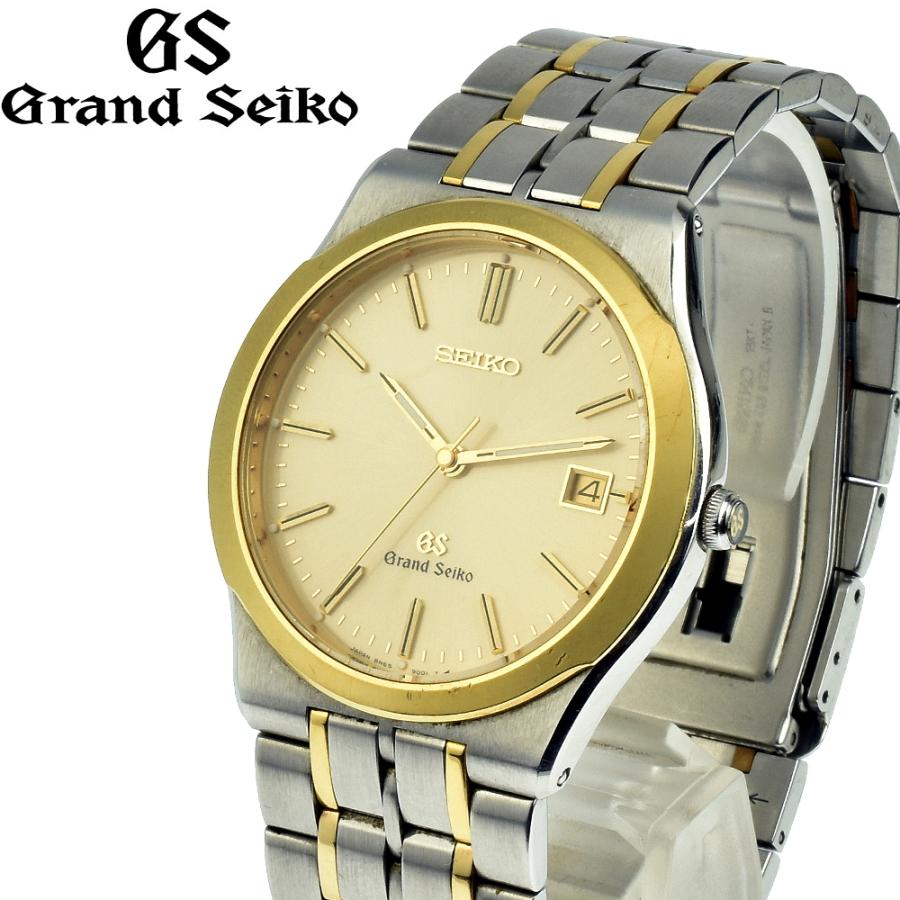 T】SEIKO GS グランドセイコー 18KT 8N65-9000 QZ クォーツ メンズ