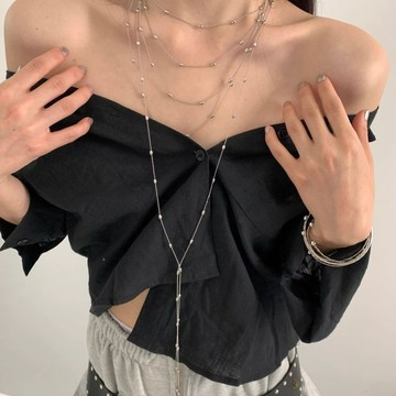 免運🔮簡約多層疊戴項鍊女款輕奢小衆高級感鎖骨鏈流蘇頸鍊配飾毛衣鏈韓國 小眾 設計 質感 項鍊 頸鍊 簡約 鎖骨鏈 生日