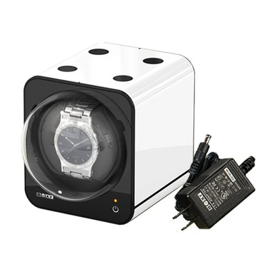 BOXY 【手錶自動上鍊盒】Fancy Brick系列【附變壓器】【自由堆疊】15種模式 機械錶專用 旋轉盒(白色)