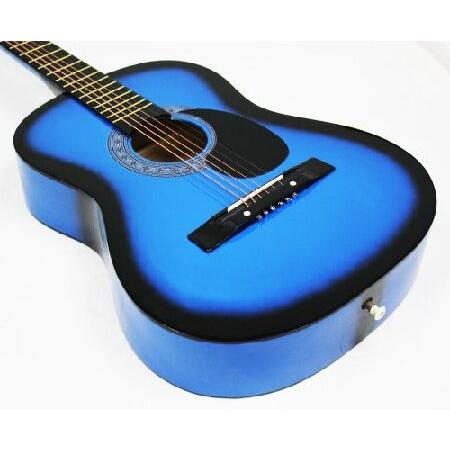 Beginner 38 Inch Blue Acoustic Guitar with Gig Bag and Accessories