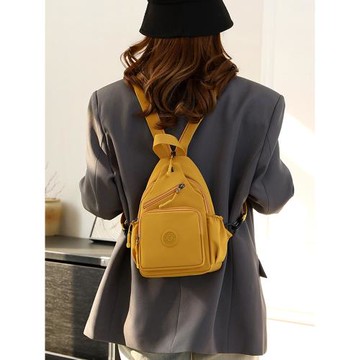 2025新款多功能牛津布雙肩包女輕便防水胸包小背包登山旅游斜背包