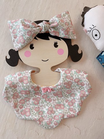 氣質粉的小兔寶彌月禮盒     手工製2件組/3件組