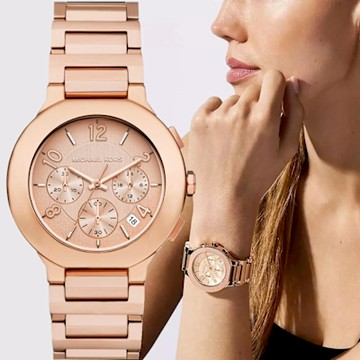 Michael Kors MK Oversized Gramercy 時尚三眼計時女錶 新年開運 送禮推薦-40mm MK7521