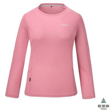 【歐都納 ATUNAS】女 POLARTEC POWER DRY透氣排汗長袖T恤/ A1TSGZ02W 杏桃粉