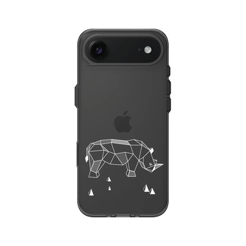 iPhone Air Clear (相機按鈕) 酷墨灰 - Animal Silhouette / 動物剪影 - 幾何-動物系列/犀牛