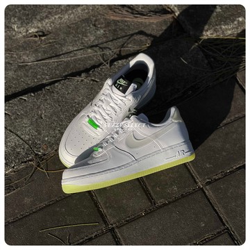 【逢甲FUZZY】W Nike Air Force 1 07 LX 白 綠 夜光 螢光綠 笑臉 CT3228-100