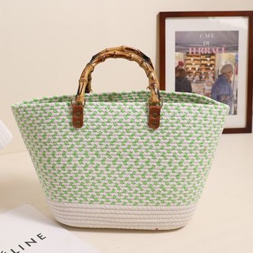 [米蘭精品] 現貨+預購 女草編包手提包渡假單肩側背包大容量藤編織包包-手提3色74ly84