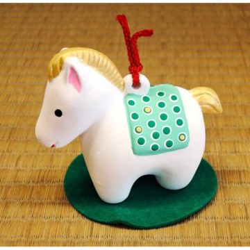 RYUKODO 龍虎堂馬年陶瓷手作擺飾-土鈴神馬 (白-S3)