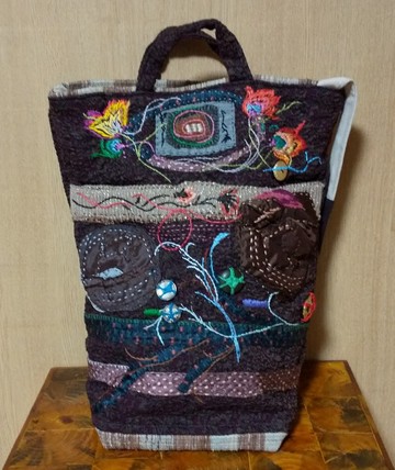 花卉刺繡 垂直托特包〈手繡〉**