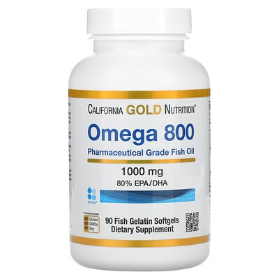 California Gold Nutrition 歐米伽 800 醫級魚油，含 80% EPA/DHA，甘油三酸酯，1000 毫克，90 粒魚明膠軟凝膠