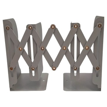 FANCY LIFE 收納伸縮書架 鋼材質 拉伸長度10-50cm  灰色  19.5 x 15cm