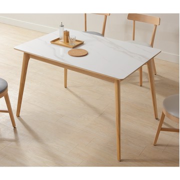 直人木業-LILY北美橡木圓腳機能陶板桌120X80公分