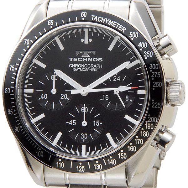 テクノス TECHNOS T4146SB クロノグラフ クォーツ ブラック