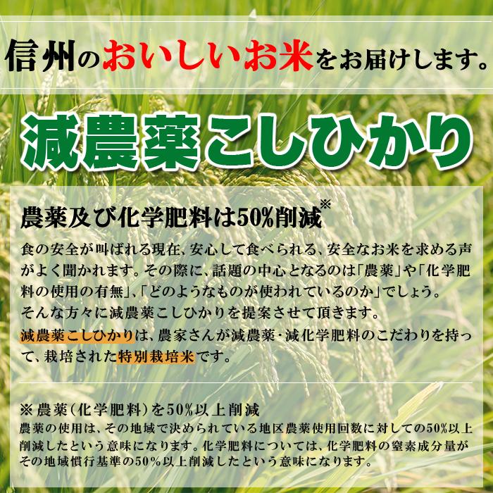 こしひかり コシヒカリ お米 白米 特別栽培米 送料無料 注文後精米 長野県 信州産　減農薬 10kg（5kg×2袋）