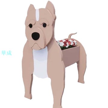 創造性的木製大農場動物樹脂花盆波士頓狗狗形狀植物園，手工製作的植物罐為植物花仙人掌，家庭陽臺庭院景觀的花盆裝飾