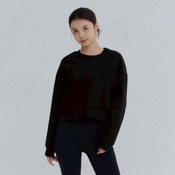 太空棉感刷毛輕暖上衣-Black