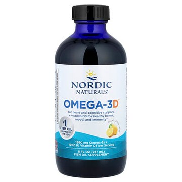 Nordic Naturals, Omega-3D，檸檬，8 液量盎司（237 毫升）