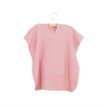 時尚小斗篷【荷蘭Nanami】寶貝純棉紗防曬斗篷 (粉紅) 新生兒禮 彌月禮 新手爸媽 寶寶 洗澡 浴巾 游泳 玩水 防曬巾