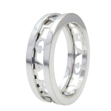 BVLGARI 寶格麗 B.zero1 Openwork 戒指 18K白金 53 二手精品 【二手名牌BRAND OFF】